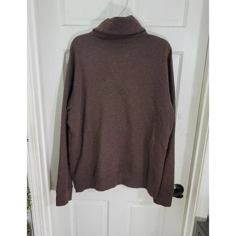 Polo Ralph Lauren Mens Brown Shawl Neck Sweater Elbow Patch Long Sleeve Size‎ XL